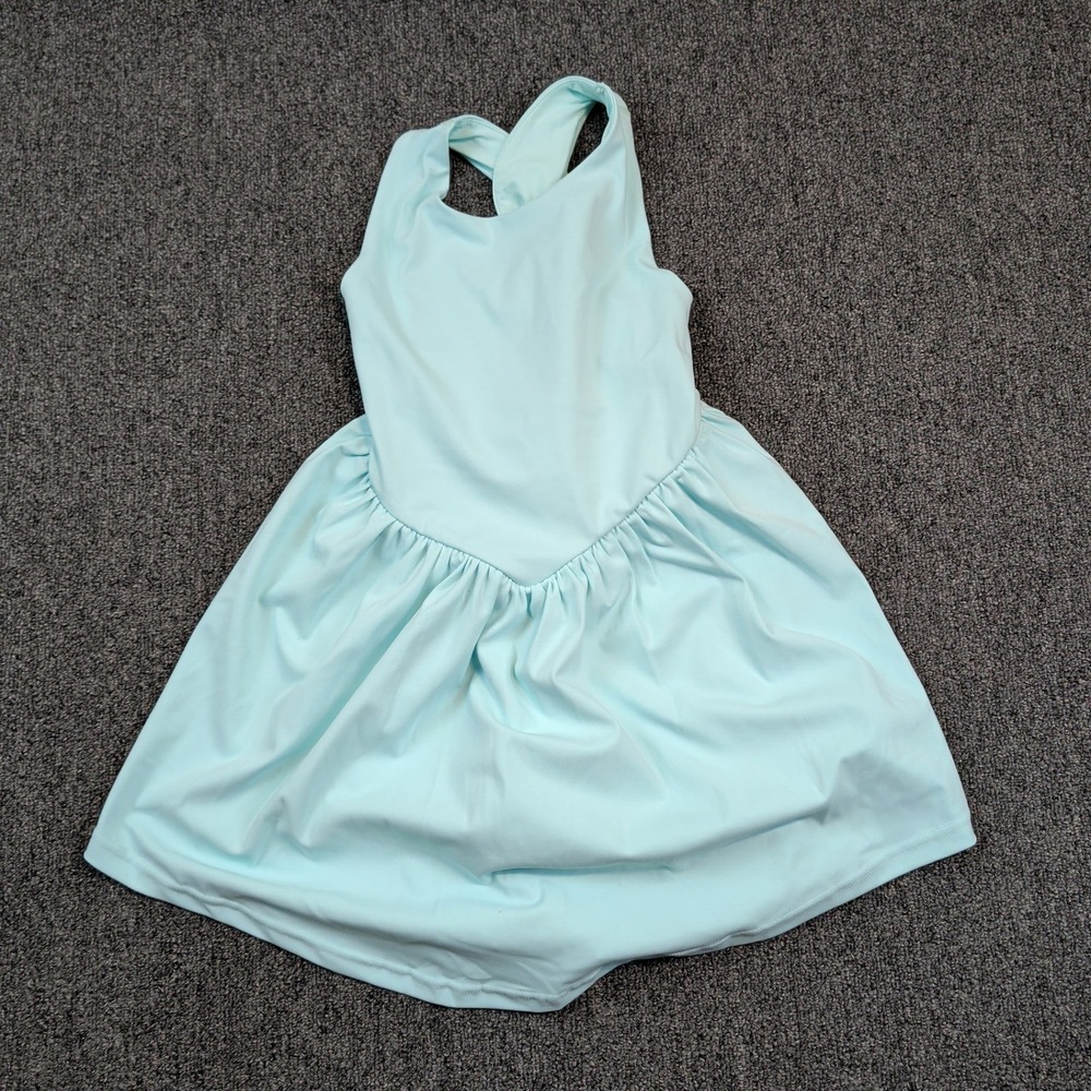 LuLu BeBe Active Tennis Dress Size 10Y Mint Green Cross Back Sporty Tenniscore